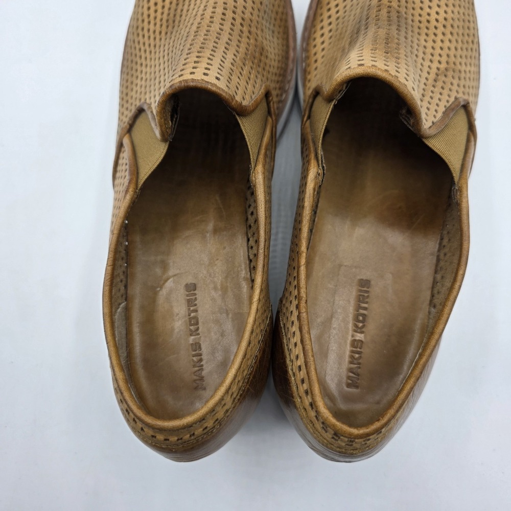 Makis Kotris Shoes‎ Womens 41 Brown Leather Platform Loafer Slip On Greece - Picture 11 of 14